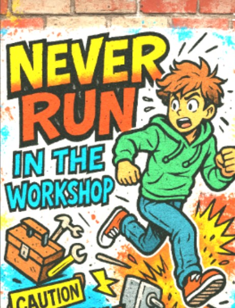 Never run in workshop